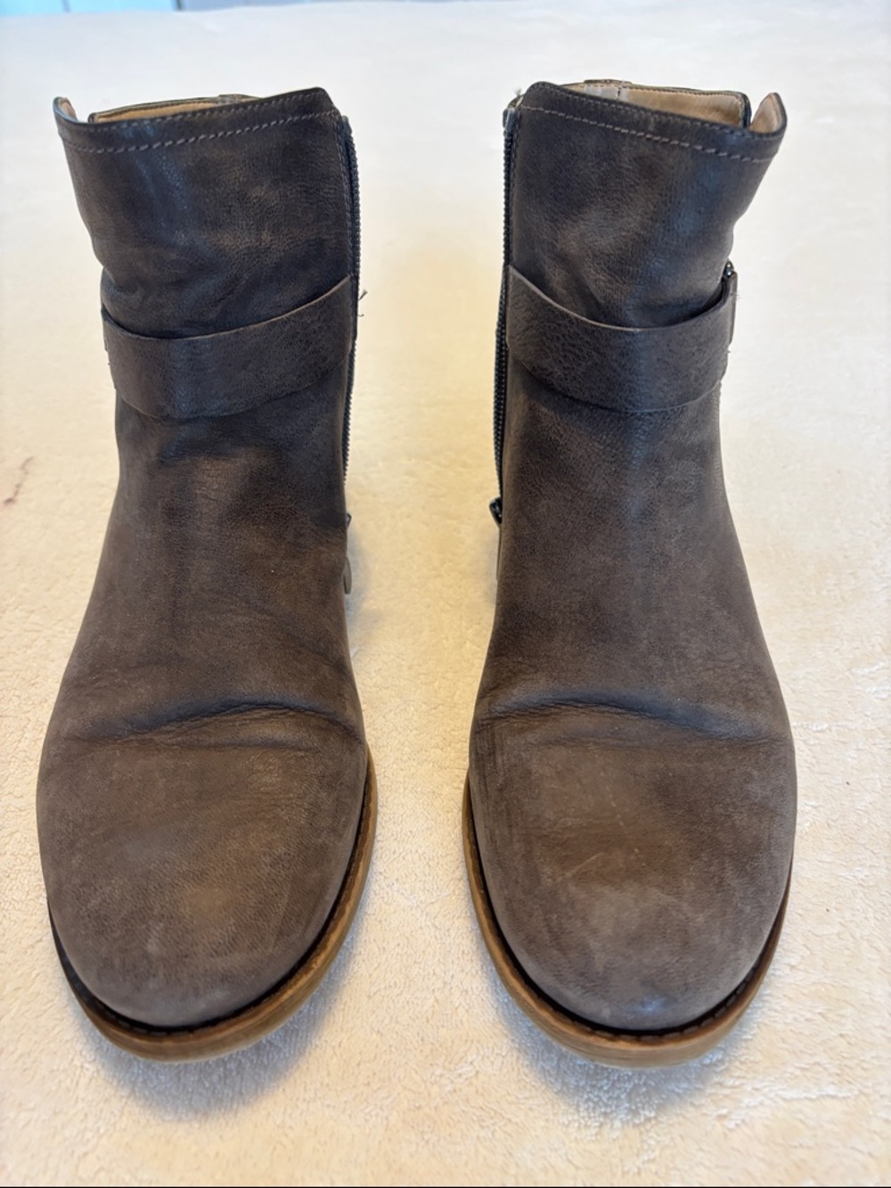 Franco Sarto gray Suede Ankle Booties with Side Zipper -9